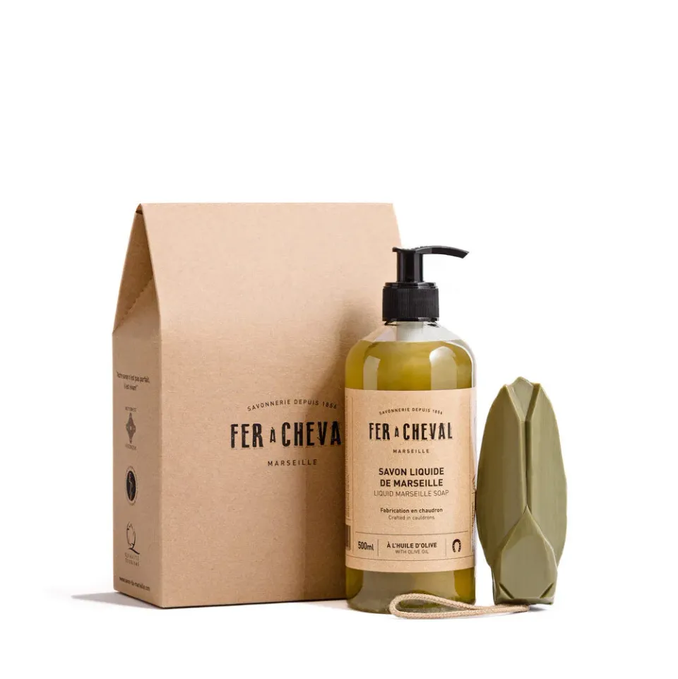 Savonnerie Fer à Cheval Savons Marseille Olive coffret liquide cigale 95g
