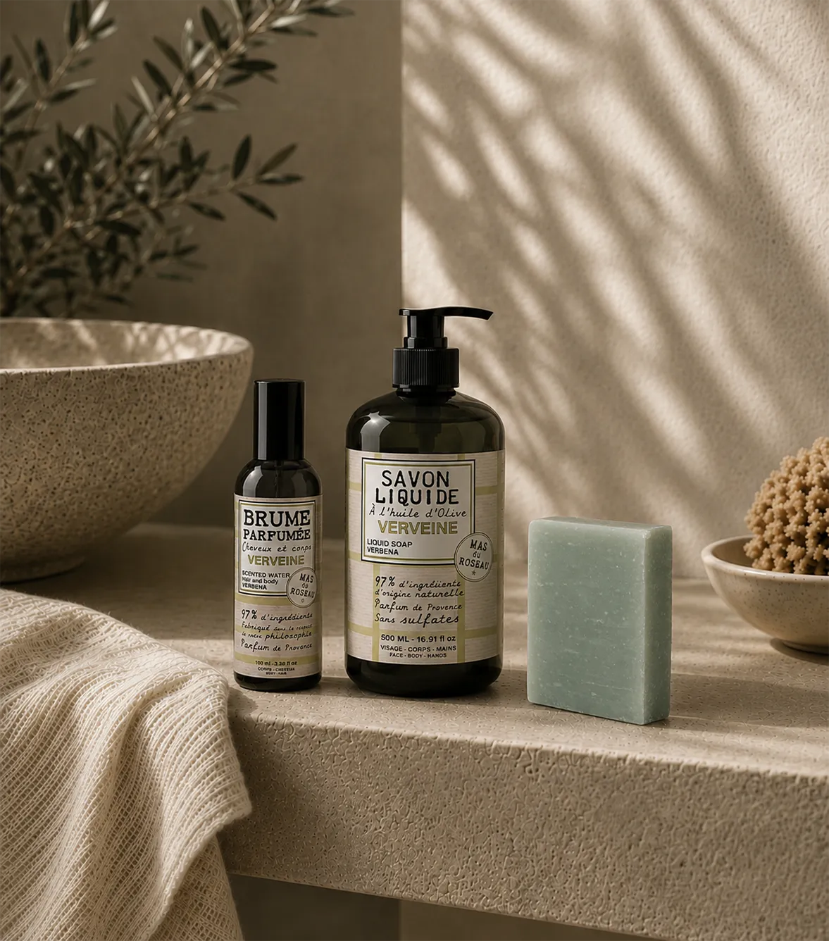 Mas du Roseau Philosophie Verveine coffret savon brume mains