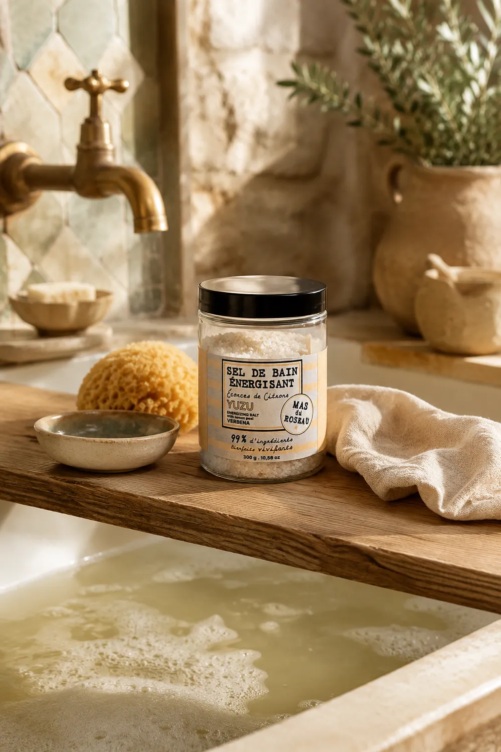 Mas du Roseau Philosophie sel de bain Yuzu citron énergisant