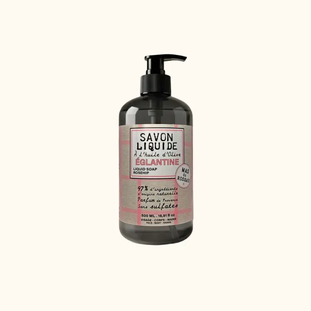 Mas du Roseau Philosophie Églantine savon liquide floral mains corps