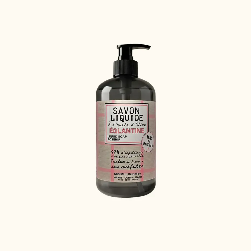 Mas du Roseau Philosophie Églantine savon liquide floral mains corps