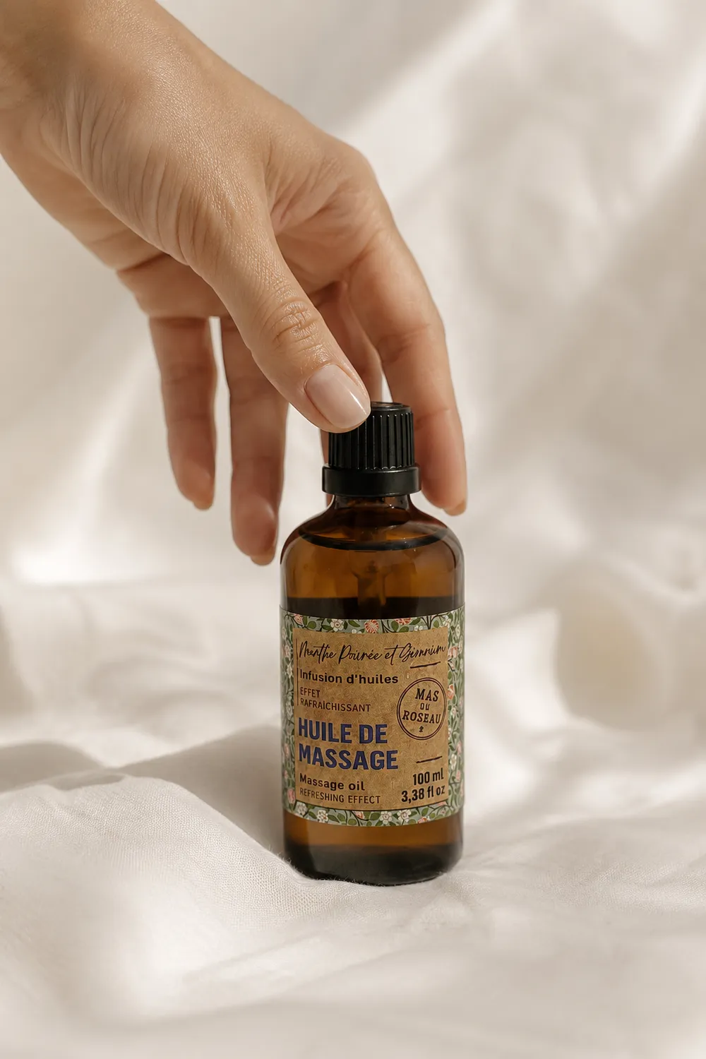 Mas du Roseau Infusions Rafraichissante huile de massage menthe