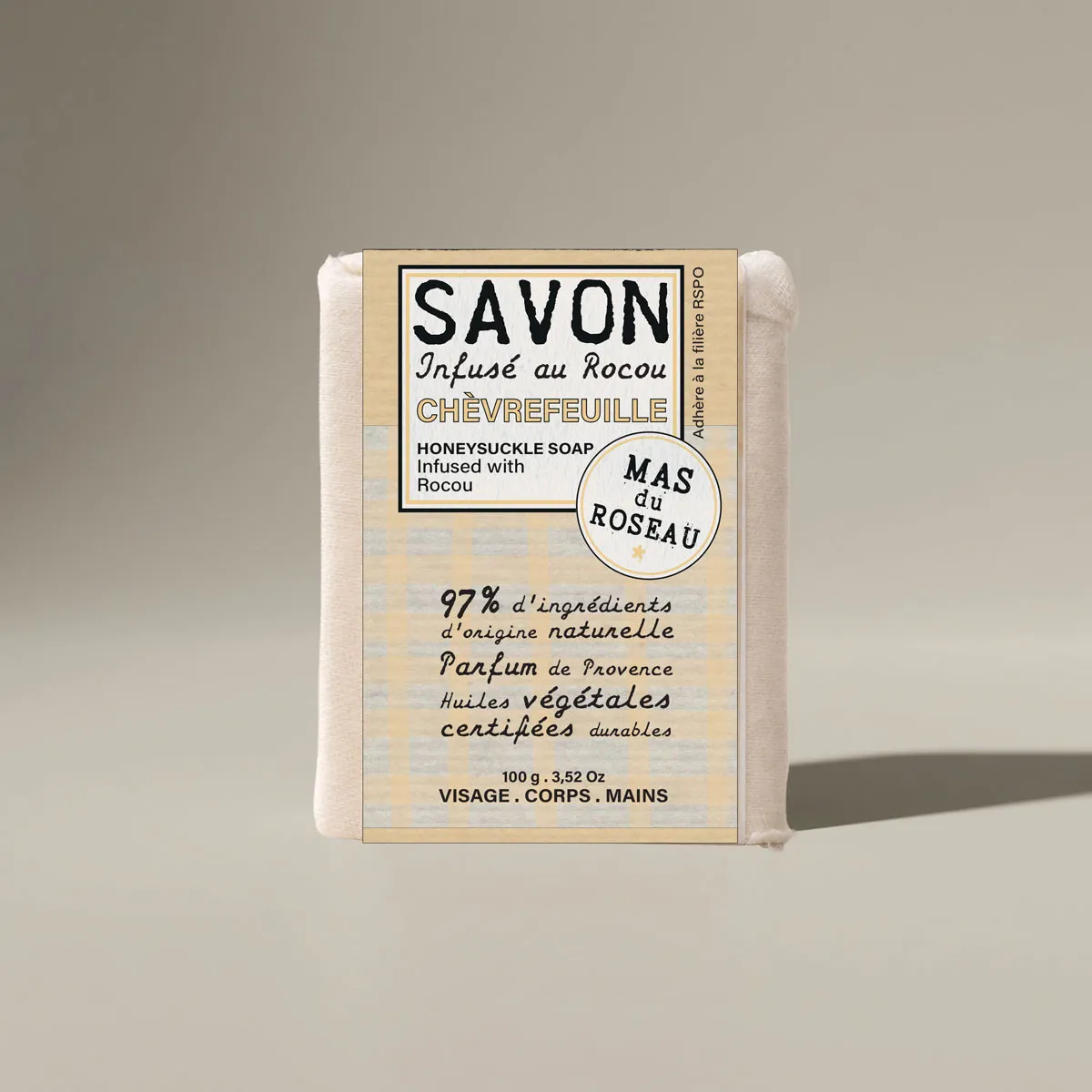 Mas du Roseau Philosophie Chèvrefeuille savon solide mini floral