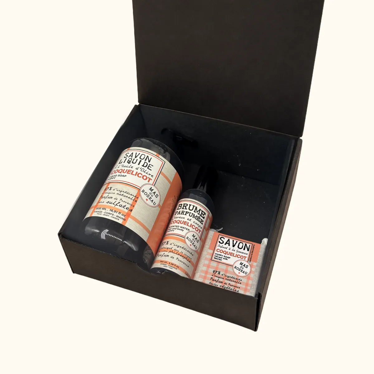 Mas du Roseau Philosophie coffret Coquelicot 3 soins poudré