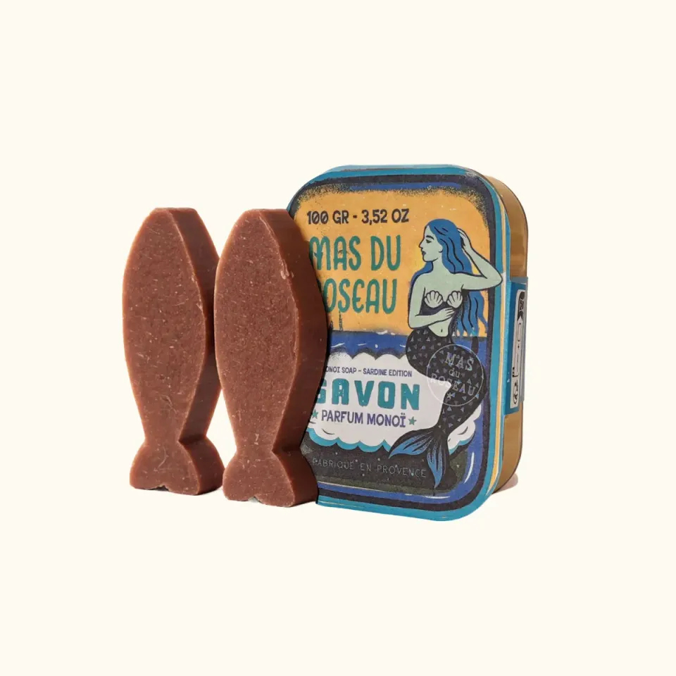 Mas du Roseau Pépites Sardine Monoï savon solide boîte 2 pièces