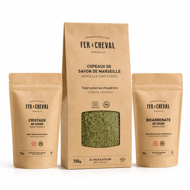 Savonnerie Fer à Cheval Kit DIY lessive savon Marseille 375 lavages