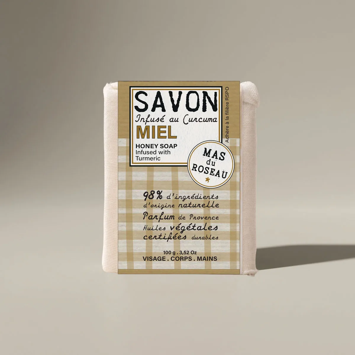 Mas du Roseau Philosophie savon solide miel mini format