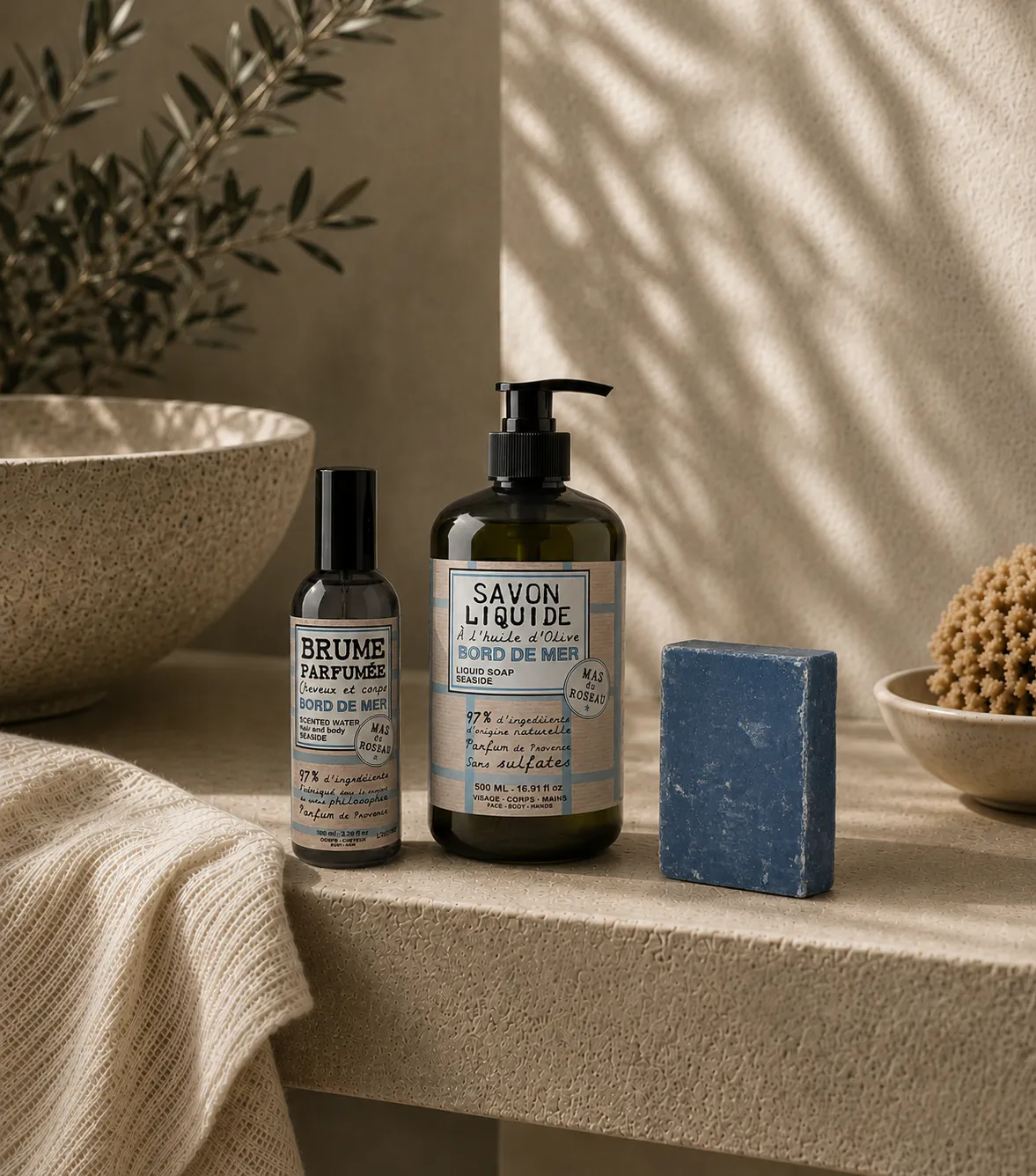 Mas du Roseau Philosophie Bord de Mer coffret 3 soins parfum marin