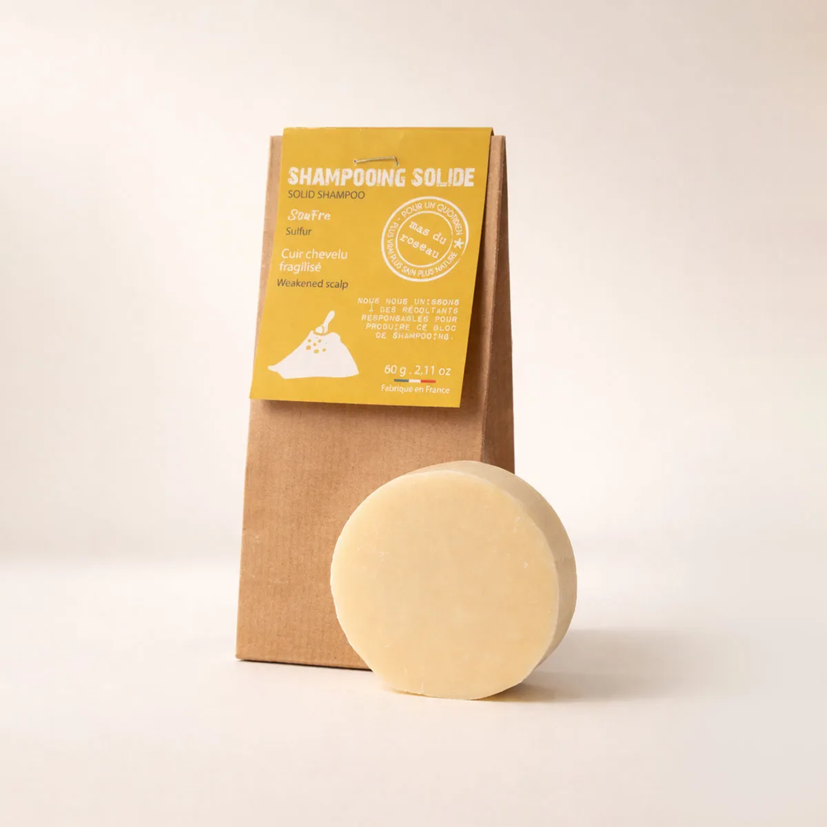 Mas du Roseau Collecte shampoing solide soufre pellicules