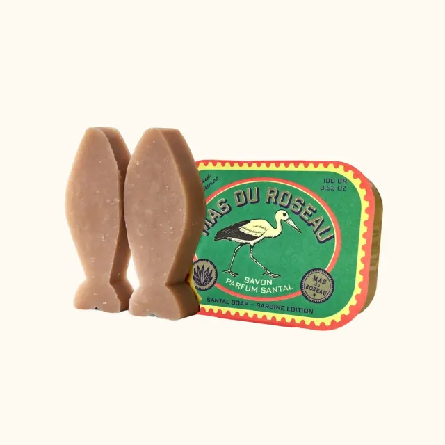 Mas du Roseau Sardine Santal savon solide boîte métal