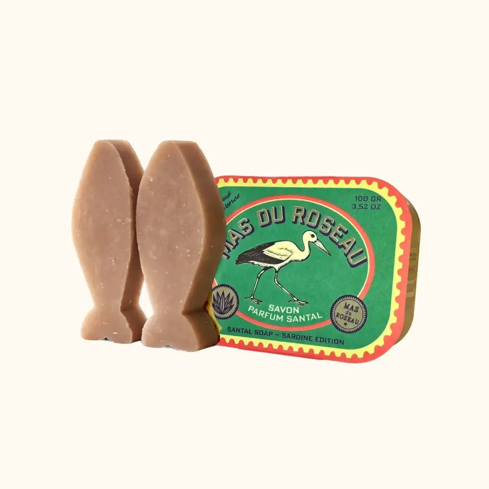 Mas du Roseau Sardine Santal savon solide boîte métal