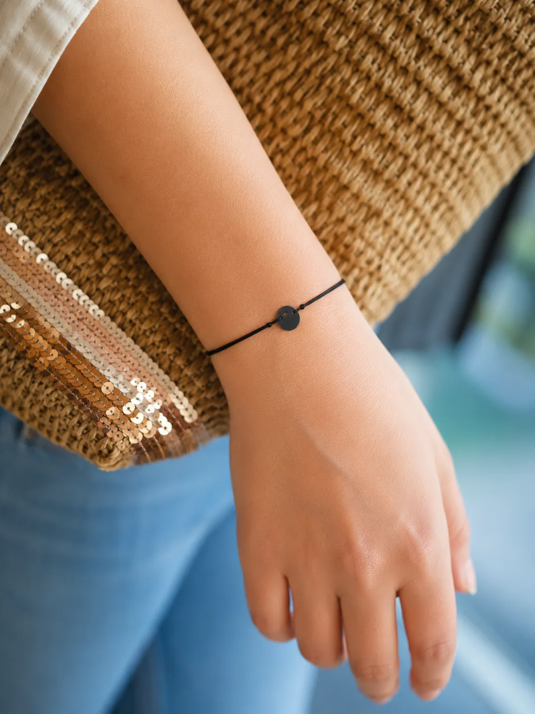 Mas du Roseau Pachamama Nawa Awaji bracelet fil noir