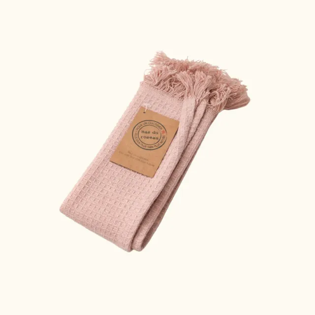 Mas du Roseau serviette coton rose visage et mains