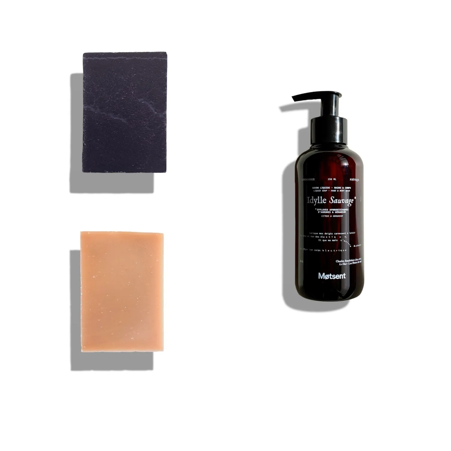 MOTSENT Trio 2 savons solides + 1 liquide coffret
