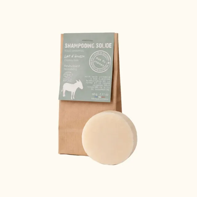 Mas du Roseau Collecte lait d'ânesse shampoing solide sans parfum
