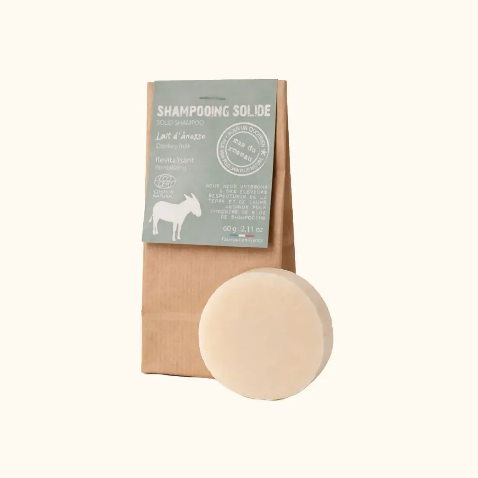 Mas du Roseau Collecte lait d'ânesse shampoing solide sans parfum