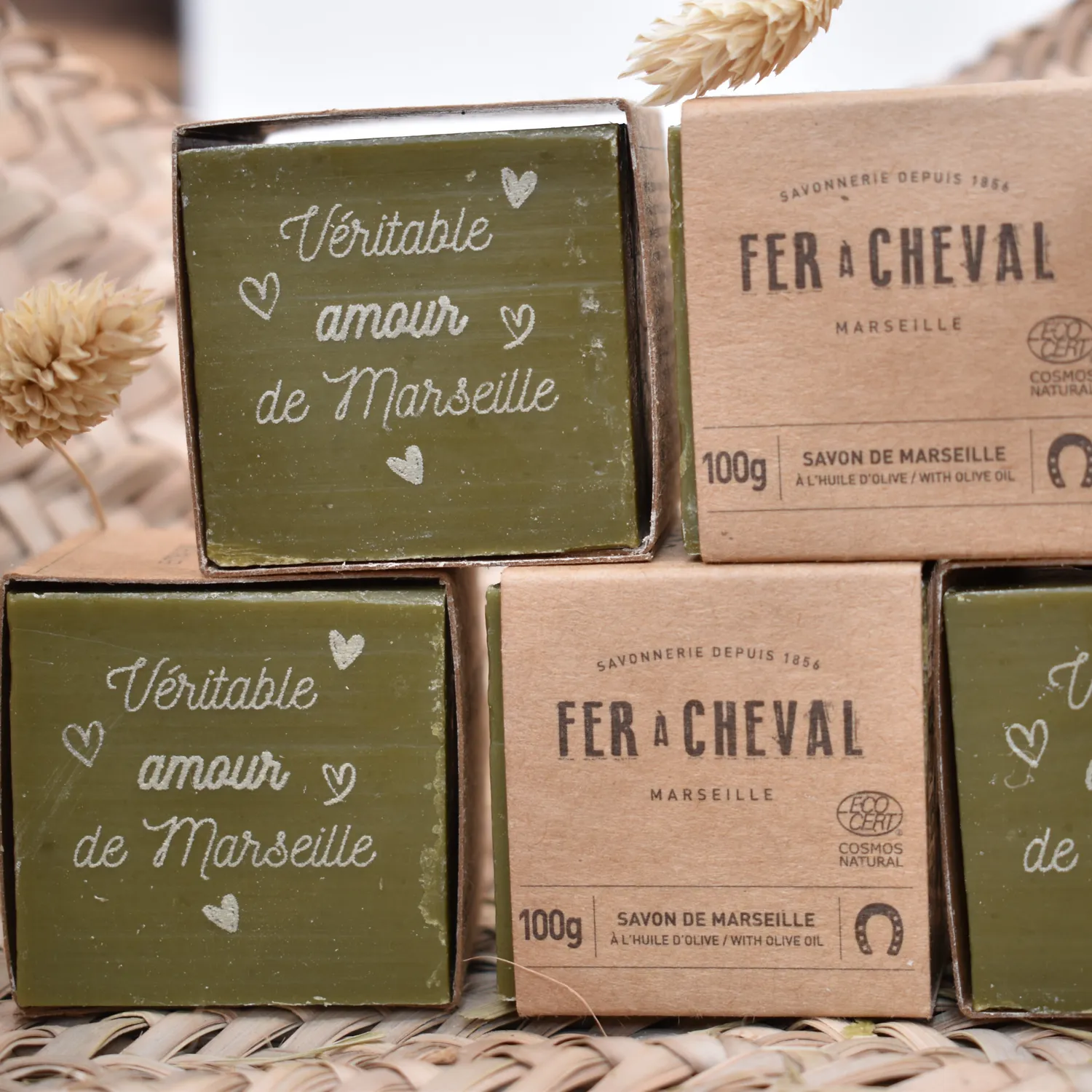 Savonnerie Fer à Cheval Savon Marseille Olive gravé 100 g personnalisé