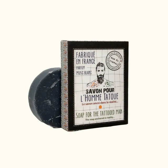 Mas du Roseau Homme Tatoué savon solide charbon parfum intense