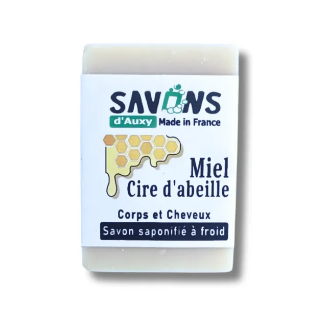 Savons d’Auxy savon shampoing solide miel cire 100g peaux sèches