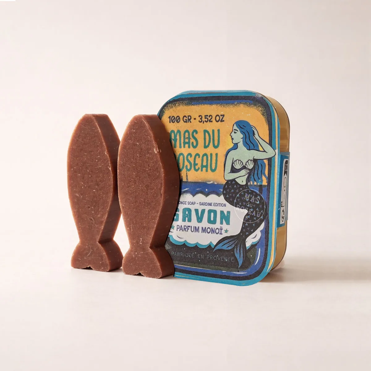 Mas du Roseau Pépites Sardine Monoï savon solide boîte 2 pièces