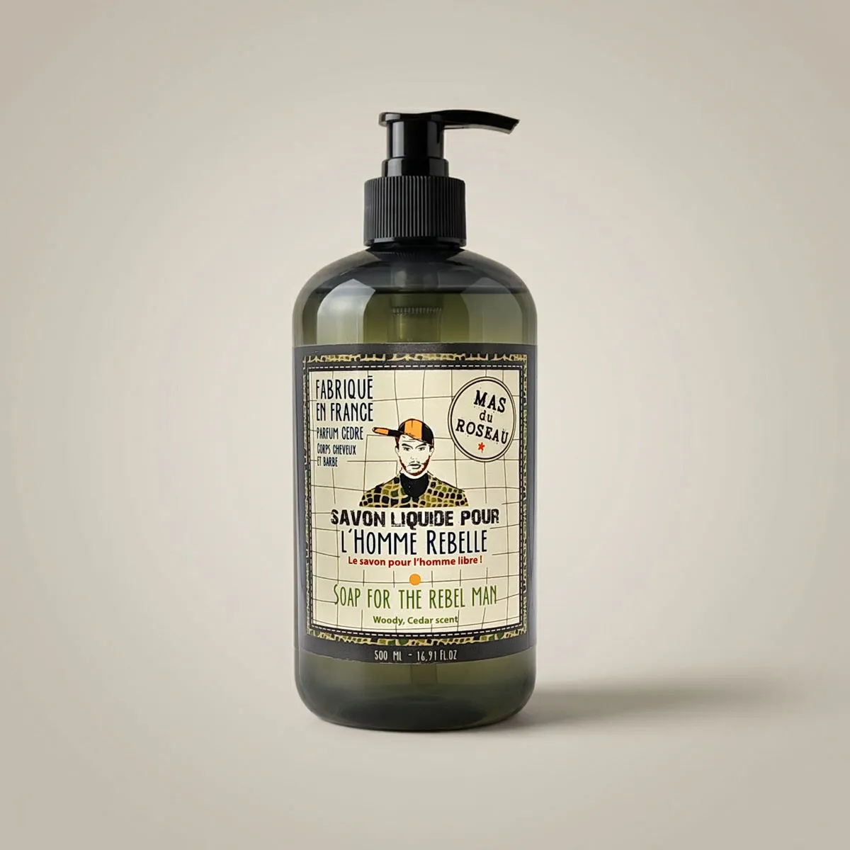 Mas du Roseau Just Men savon liquide Rebelle 3-en-1 cèdre