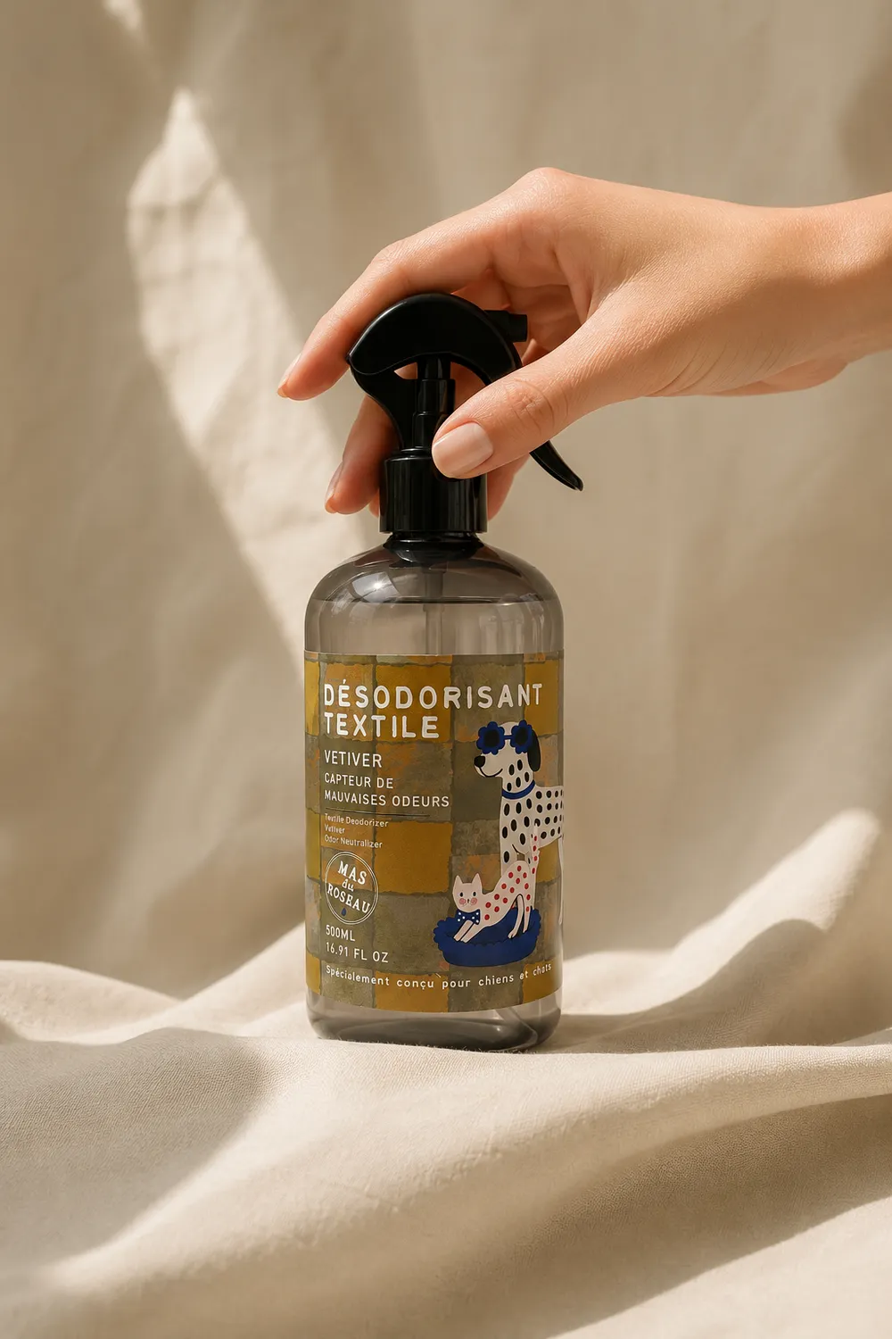 Mas du Roseau Wouf & Co désodorisant textile vétiver
