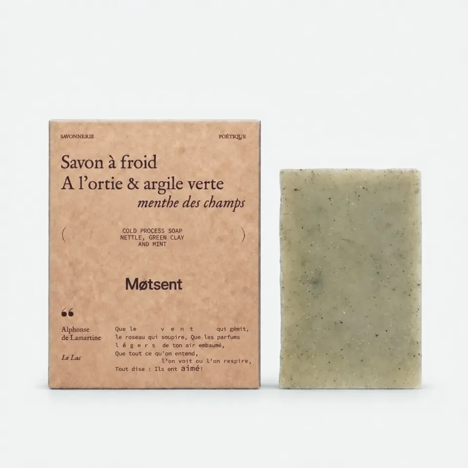 MOTSENT Ortie Argile Verte savon solide peau grasse