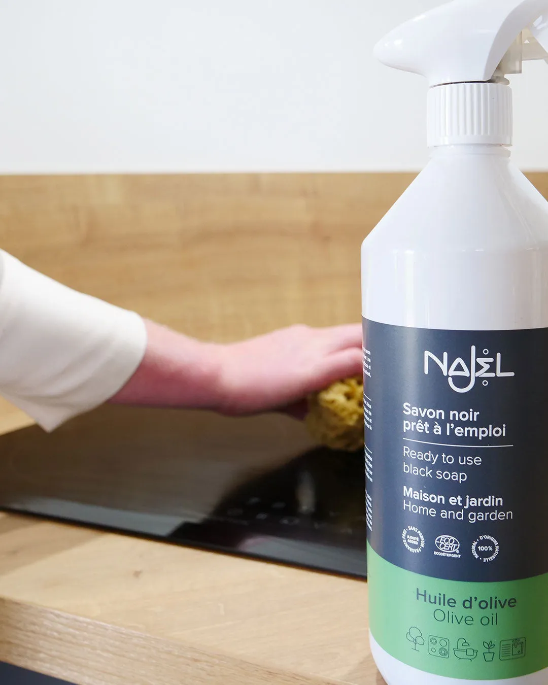 Najel Savon noir liquide spray nettoyant 1 L olive