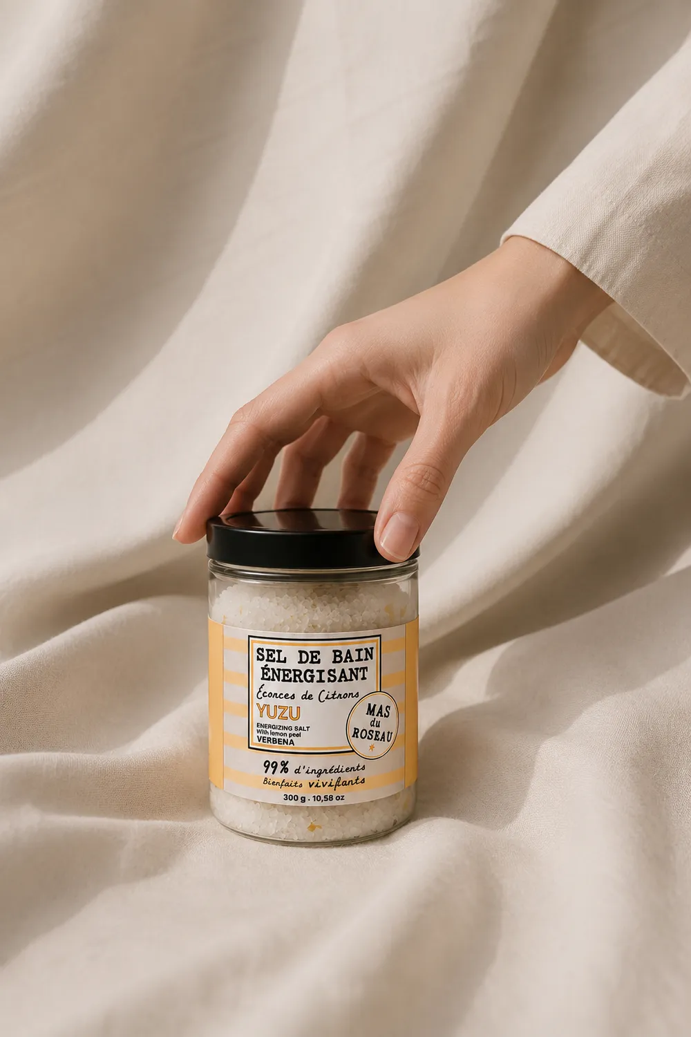 Mas du Roseau Philosophie sel de bain Yuzu citron énergisant