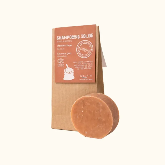 Mas du Roseau Collecte Shampooing solide argile rouge cheveux gras