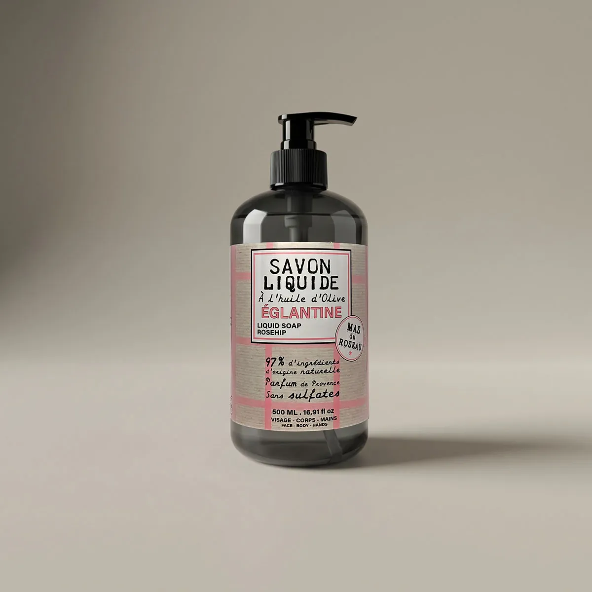 Mas du Roseau Philosophie Églantine savon liquide floral mains corps