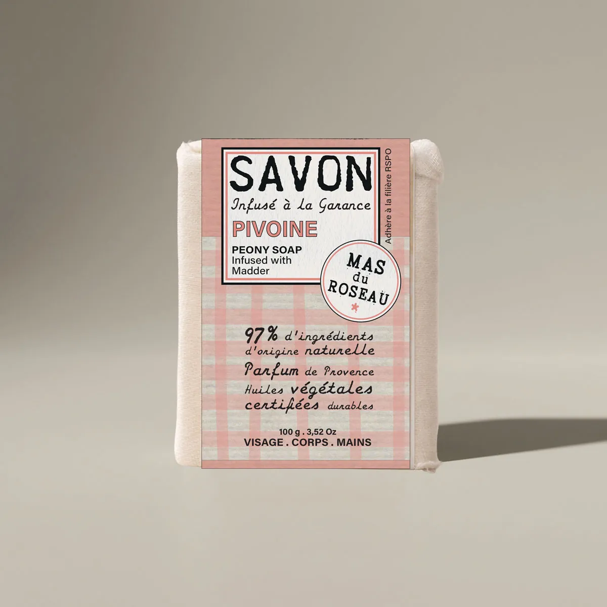 Mas du Roseau Philosophie Pivoine savon solide floral