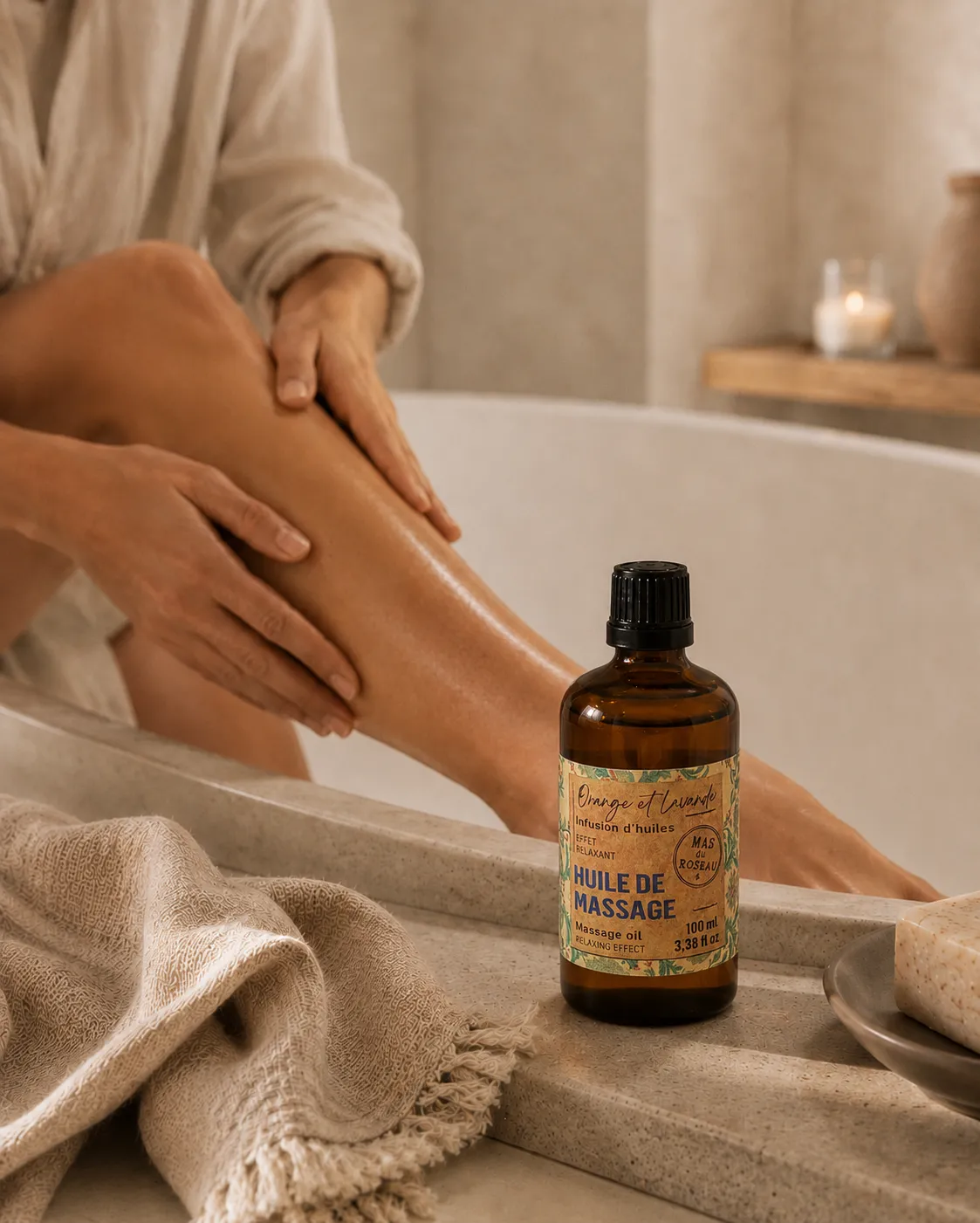 Mas du Roseau Infusions Relaxante huile de massage orange