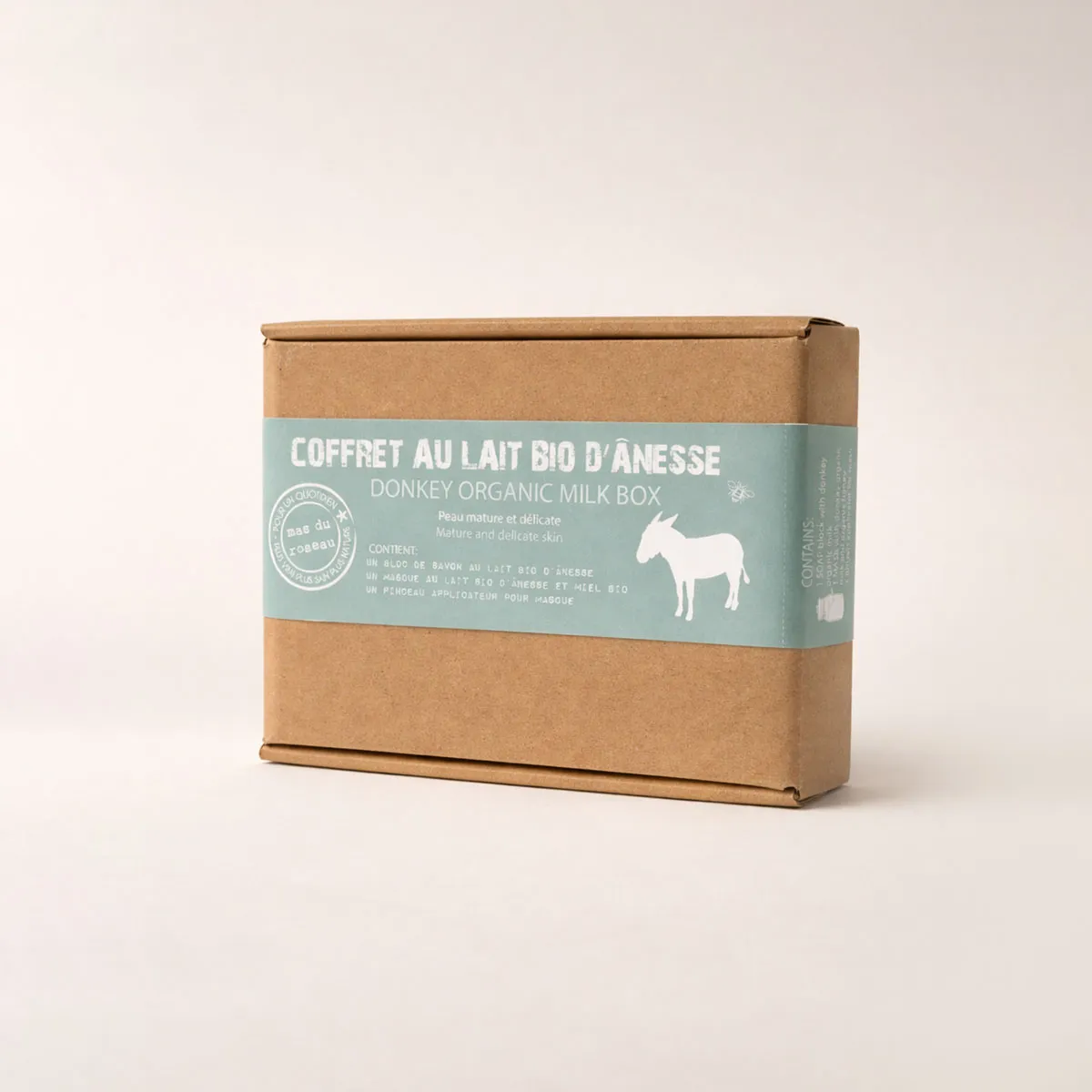 Mas du Roseau Lait d’Ânesse Bio coffret soin 3 pièces sans parfum