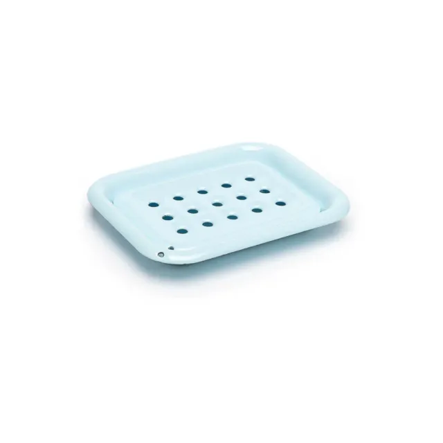 Savonnerie Buissonnière porte-savon émail bleu pastel 13 cm