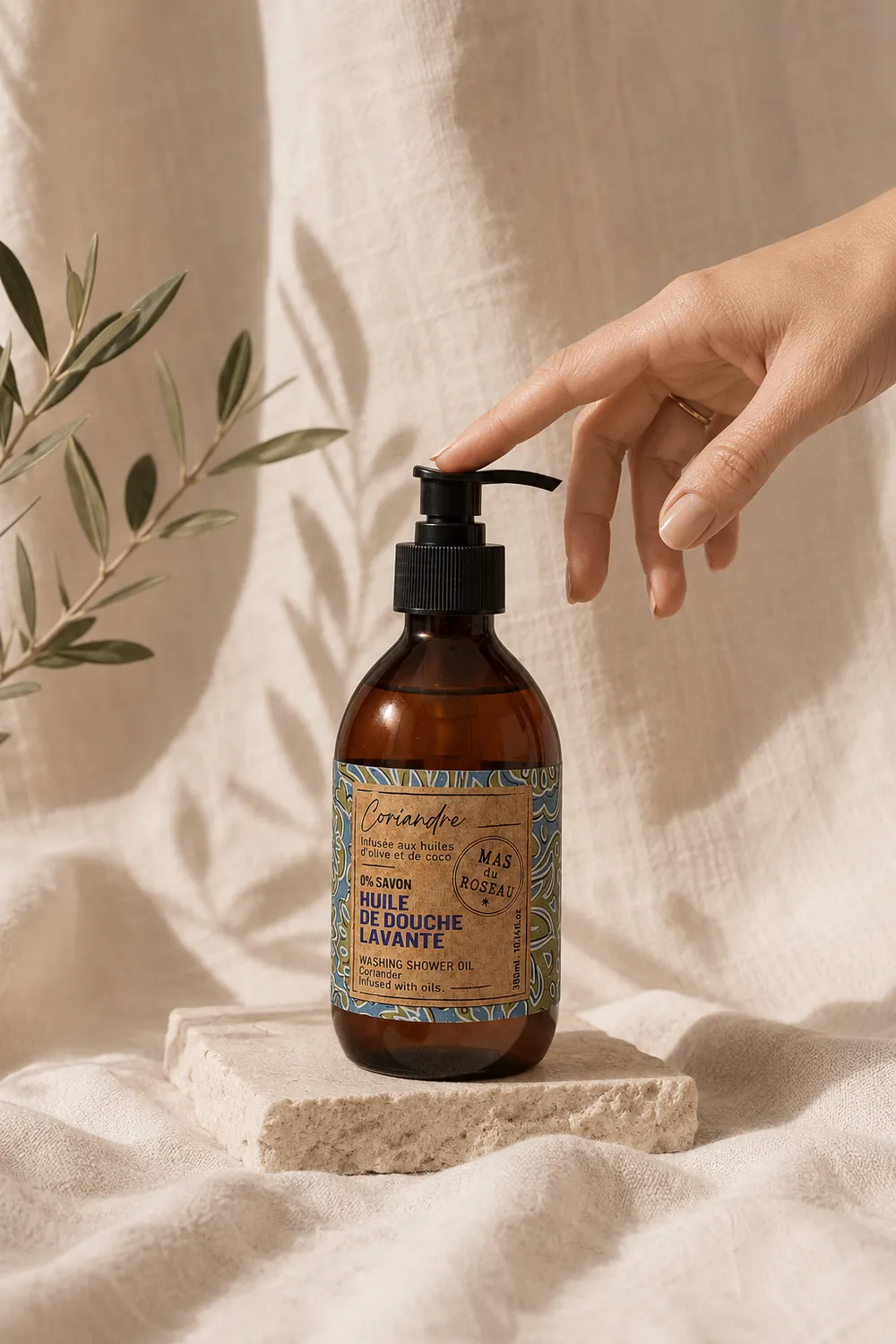 Mas du Roseau Infusions Coriandre huile douche citronnée corps