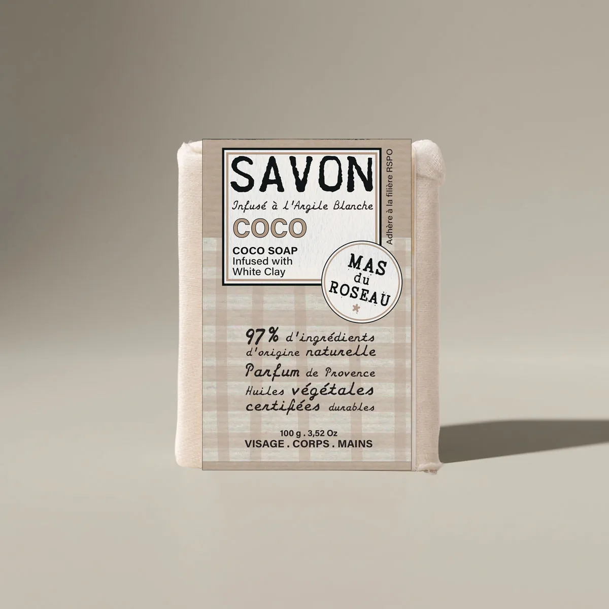 Mas du Roseau Philosophie Coco savonnette douce voyage