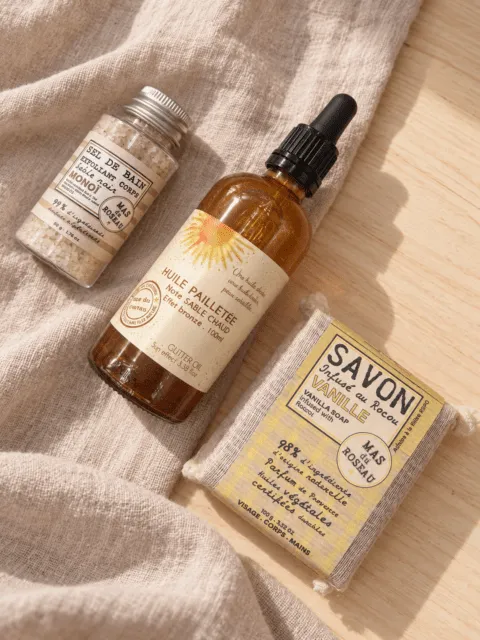 Mas du Roseau Pépites Trousse beauté corps vanille monoï 3 soins