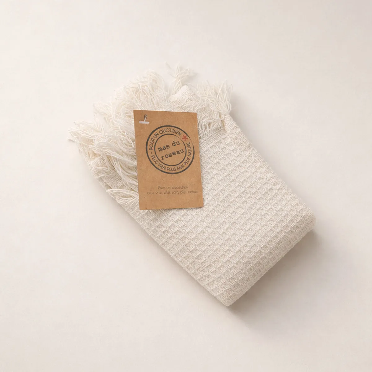 Mas du Roseau Accessoires serviette coton blanche 50x100 absorbante