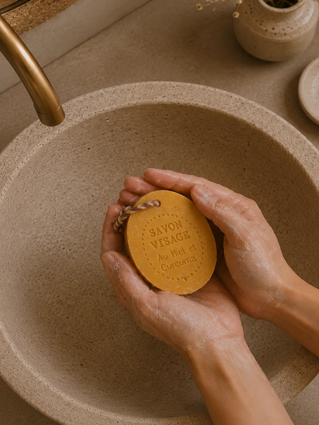 Mas du Roseau Pépites Visage savon visage miel curcuma