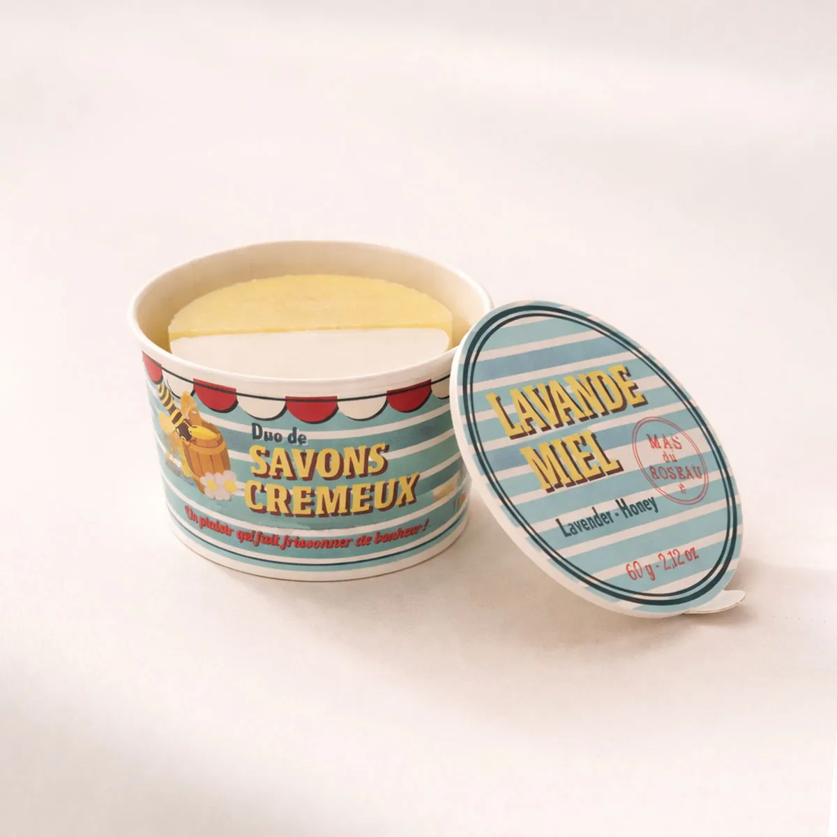 Mas du Roseau Pépites savon glace Lavande & Miel pot 2 parfums