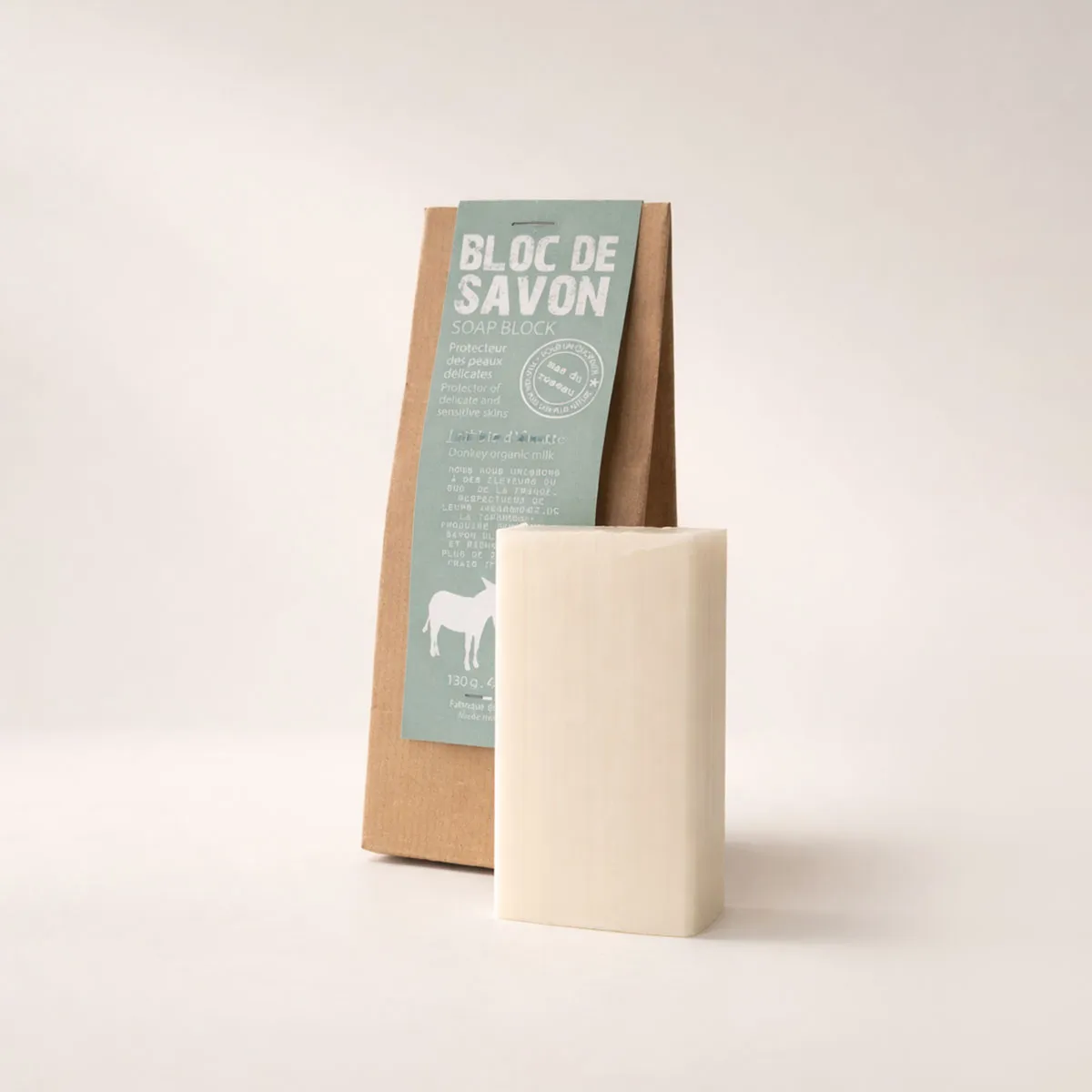 Mas du Roseau Collecte bloc savon Lait d'ânesse sans parfum