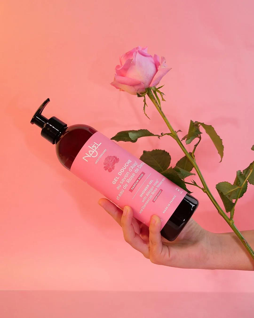 Najel gel douche rose savon d’Alep 500ml peaux sensibles