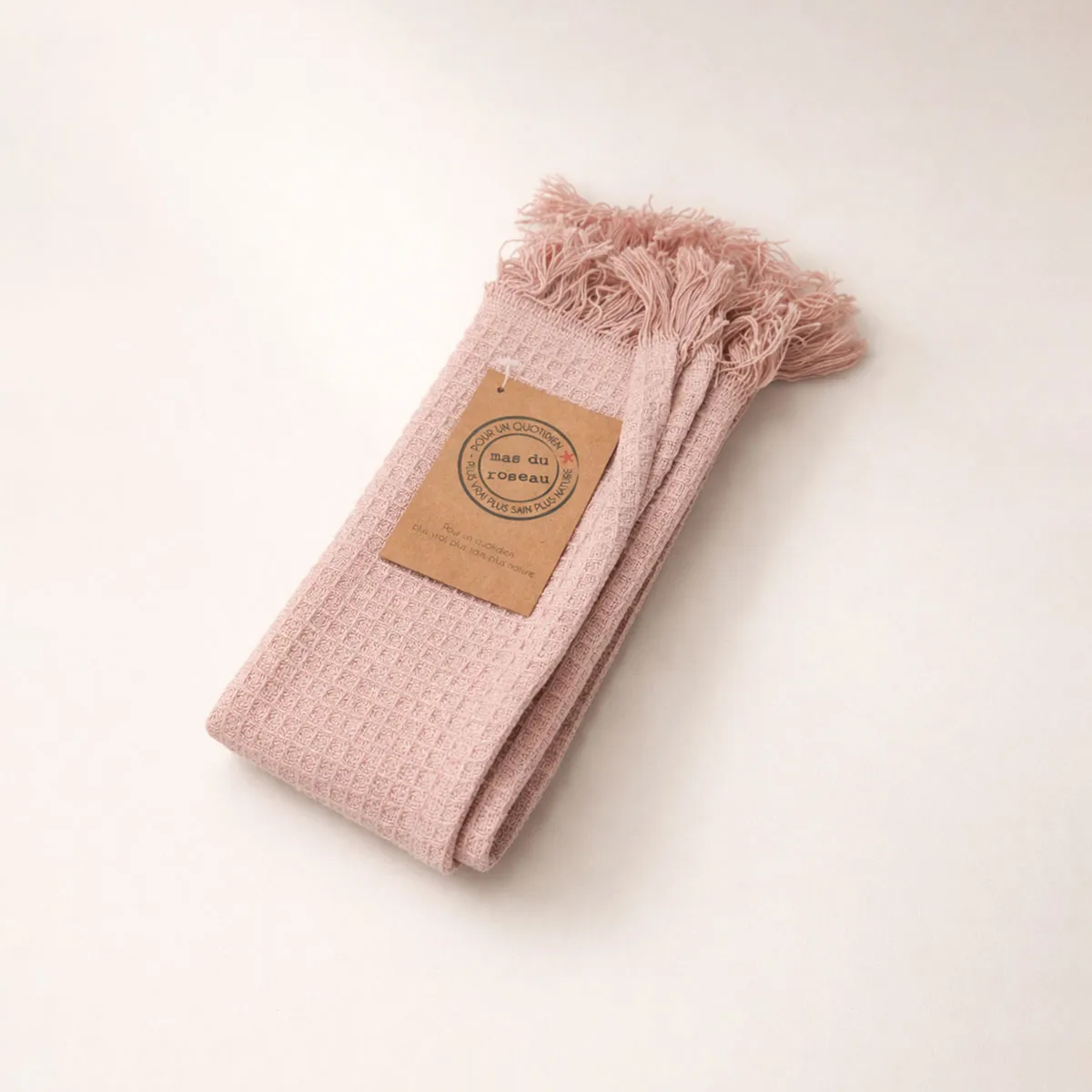 Mas du Roseau serviette coton rose visage et mains