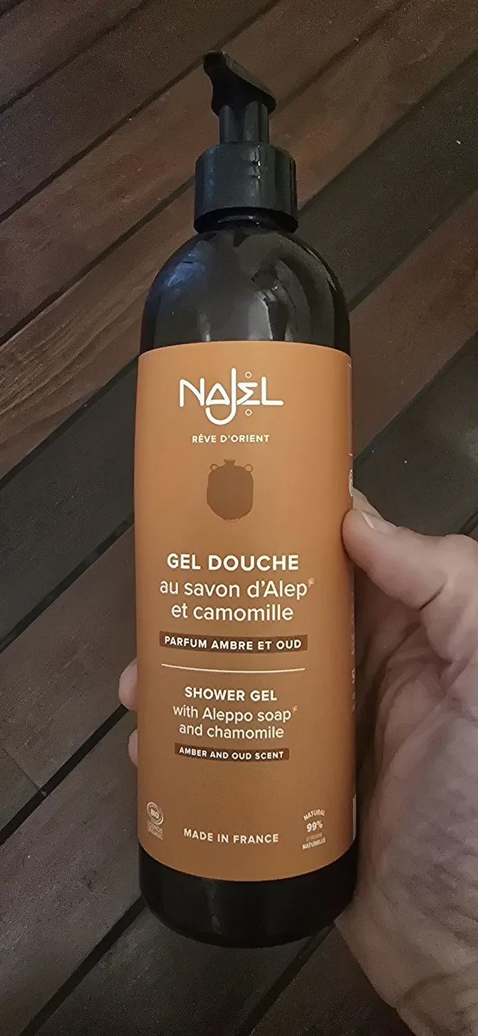 Najel Savon d'Alep liquide Ambre et Oud échantillon 50ml bio