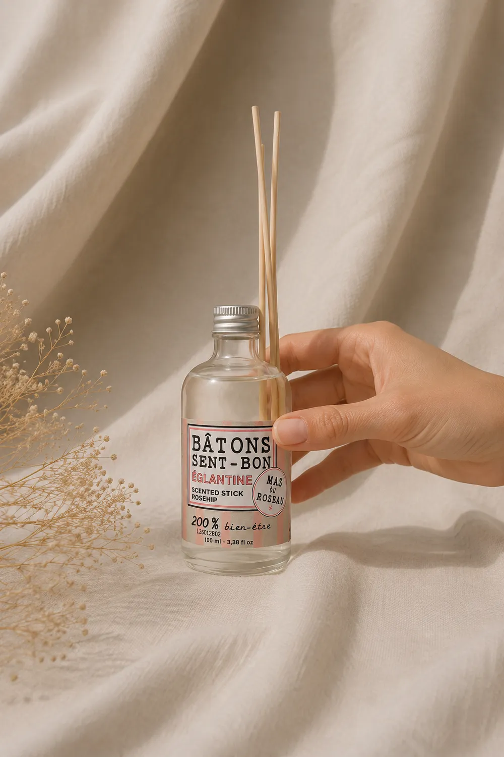 Mas du Roseau Philosophie Églantine diffuseur bâtons floral