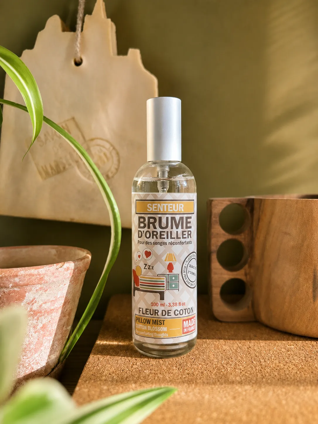 Mas du Roseau Eco Bo Fleur de Coton brume oreiller