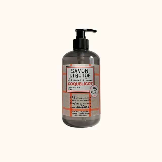 Mas du Roseau Philosophie savon liquide Coquelicot floral Provence