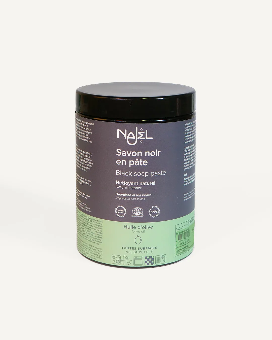 Najel Savon noir en pâte nettoyant 200 g olive
