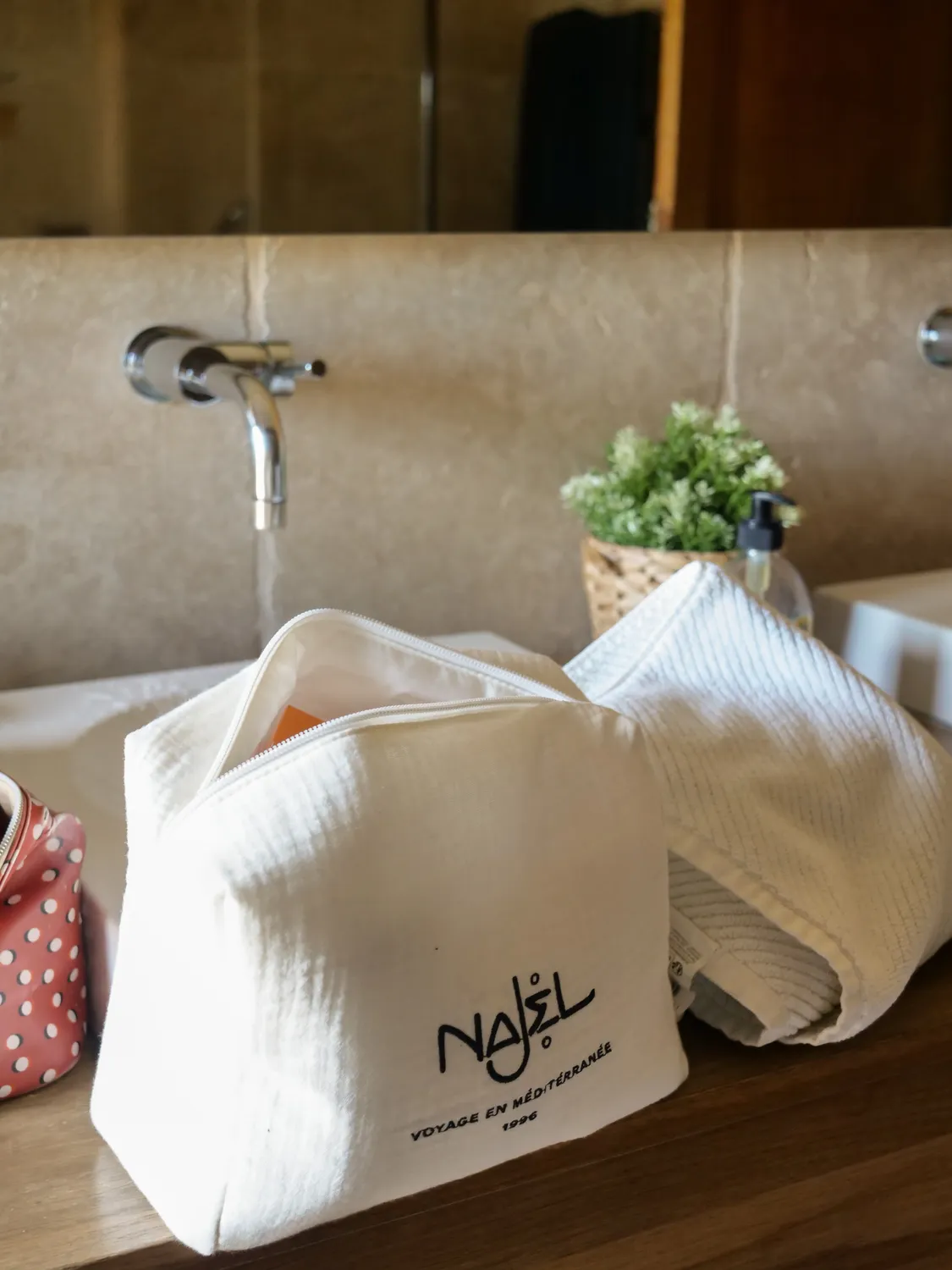 Najel trousse de toilette coton voyage maquillage